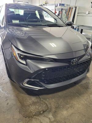 Full Front end paint protection film on Toyota Corolla Hatchback