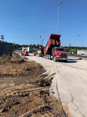 Working on a project at shucks Truck Stop.