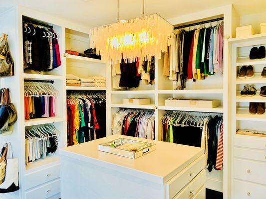 Luxury closet organized by Keli for function and inspiration