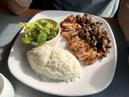 White meat katsu and chicken teriyaki