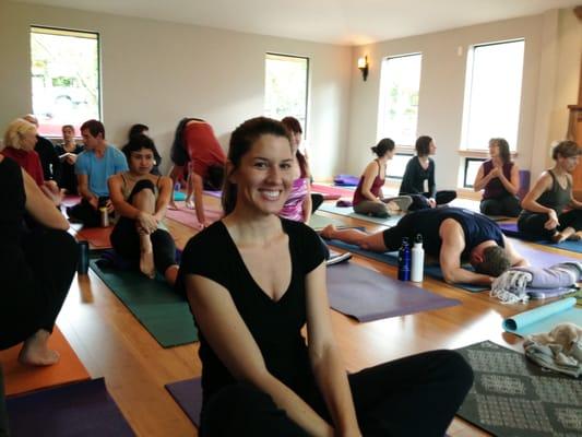 Happy Yogi waiting for class to begin.