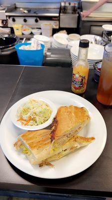 Cubano Sandwich and Mango Ice tea