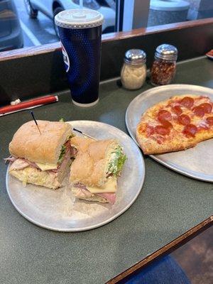 Caruso's Club Sandwich and Half a Pepperoni Pizza