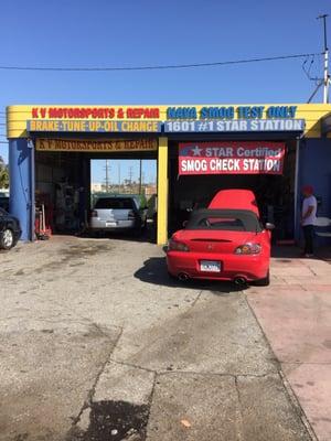 Storefront. It's now called Nava Smog Test Only. Left side is KV Motorsports and Repair.