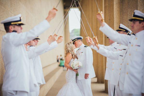 Katelyn + Kyle celebrated their union in classic military style