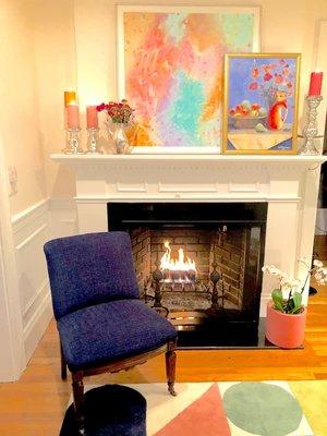 Fireside Antique Chair. Upholstered by Cape Cod Upholstery Shop - Located in South Dennis, MA 02660