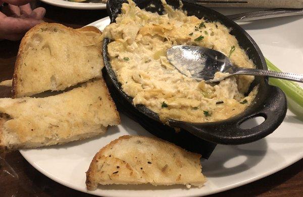 Artichoke dip we hardly ate as it was served with our entrees instead of as an appetizer, as ordered.