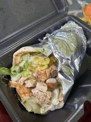 Chicken Caesar Pita added banana peppers