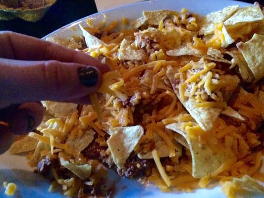 nachos: most of the cheese isn't even melted