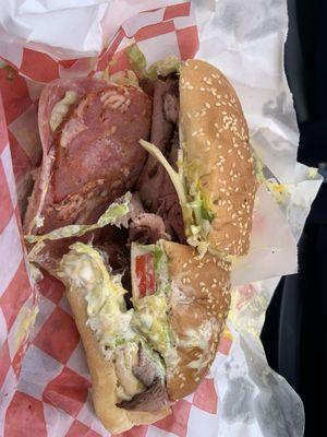 A super stuffed Italian Hoagie. Apologies for the vertical.