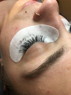 Classic lash set using B-curl, lengths of 9-11