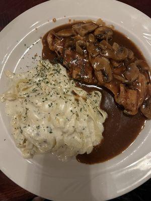 Chicken Marsala with Fettuccine Alfredo (10/10)