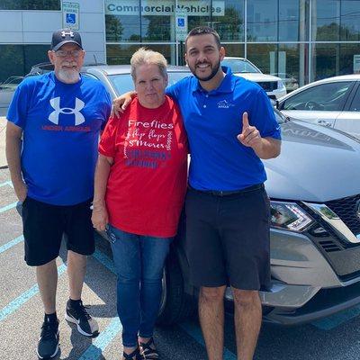 Congratulations Deborah and Tony! We hope you enjoy your 2021 Nissan Rogue Sport! (Agent: Jake Cushman)