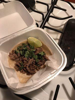 Asada taco with no onions