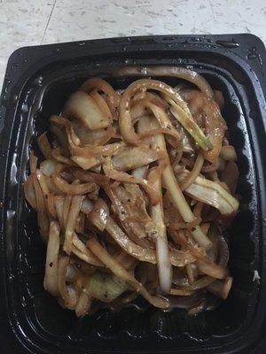 Mongolian Onions.  Where's the beef?