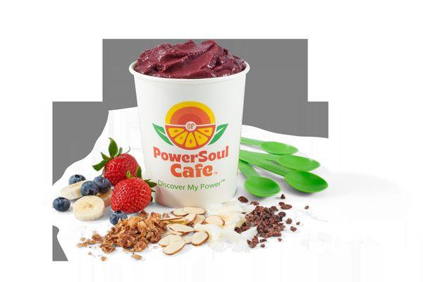 Family pack 32 oz size of Organic Ah-Sigh-EE Soulful Bowl and three servings of five Toppings