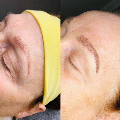 MICROBLADING TATTOO COVER UP Before & After