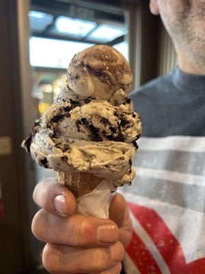 Cookies and Cream with a topper of banana skid mark