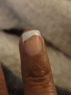 This is one example of my crooked French manicure.