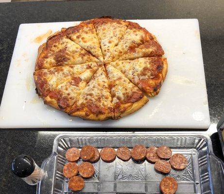 Tony shared pizza with us while we were there!