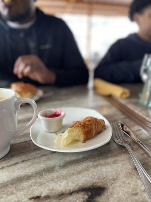 Croissant with raspberry jam