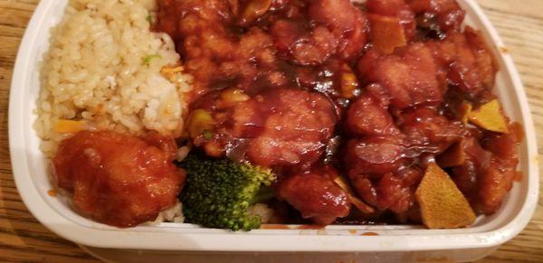 Orange chicken with fried rice