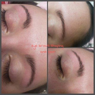 Eye brows shaping and waxing.