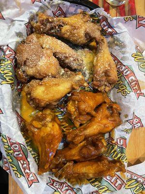 Chicken wings . Garlic Parmesan and Buffalo