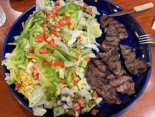 Carne Asada with salad