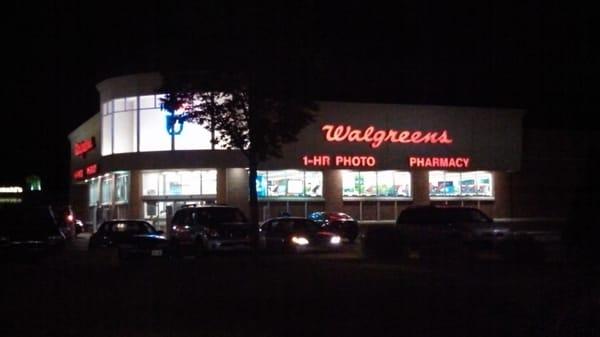 Storefront at night