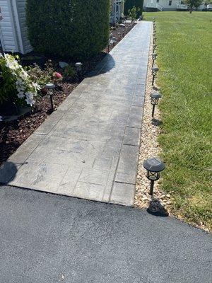 Stamped concrete walk