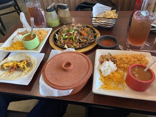 Fajitas for two. Plentiful and tasty!