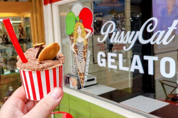 Chocolate chunk pistachio gelato