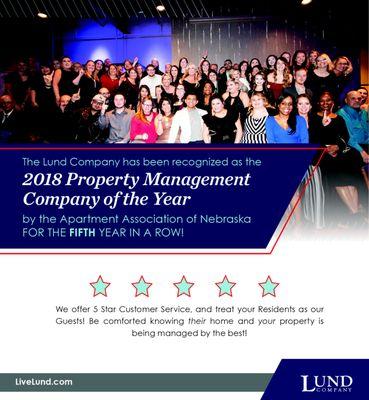 Voted 2018 Property Management Company of the Year by the AAN.