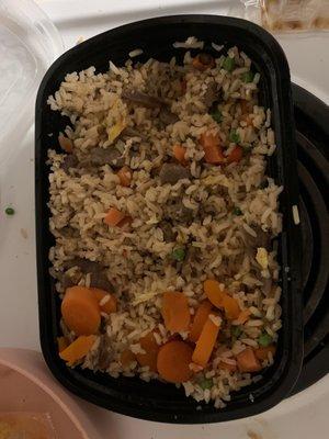 I ordered steak friend rice and all there was is super tiny frozen steak chunks. You could totally tell it was frozen.. just gross