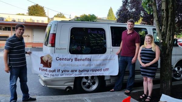 Spokane to Sandpoint relay race team van. Joel, Andrew and Bonnie.