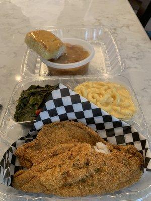 Southern Fried Catfish, Southern-Style Greens, The Ultimate Mac and Cheese