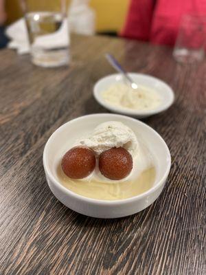 Hot Gulab Jamun w/Cold Ice Cream