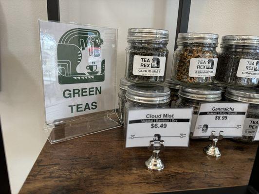 Small sampling of their teas selection.  Cute logo!