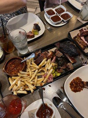 Fries, Baby Back Ribs, Baked Beans