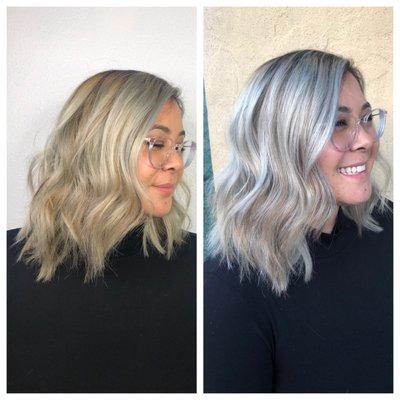 4 session white blonde balayage