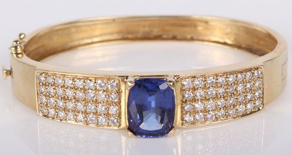 14k gold diamond sapphire bracelet