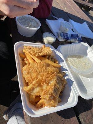 Halibut fish and chips