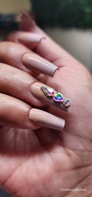 Medium Ombre PressOn nails with gems