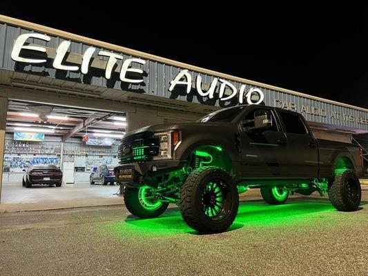 We do lifts lighting wheels, tires and audio. You Dream It We Build It