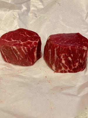 Two beautiful filets....about 2 1/2-3 inches thick!