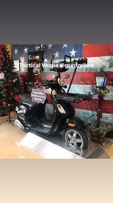 Come over to shoot and take some pictures on the tactical Vespa!