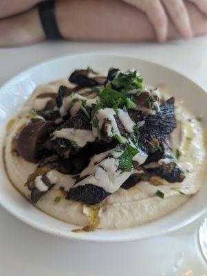 Mushroom hummus platter