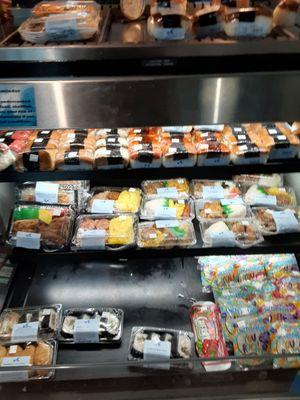 Typical Island foods, spam musubis, and yeah gas station sushi