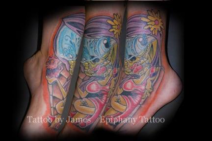 Dead girl foot tattoo by James